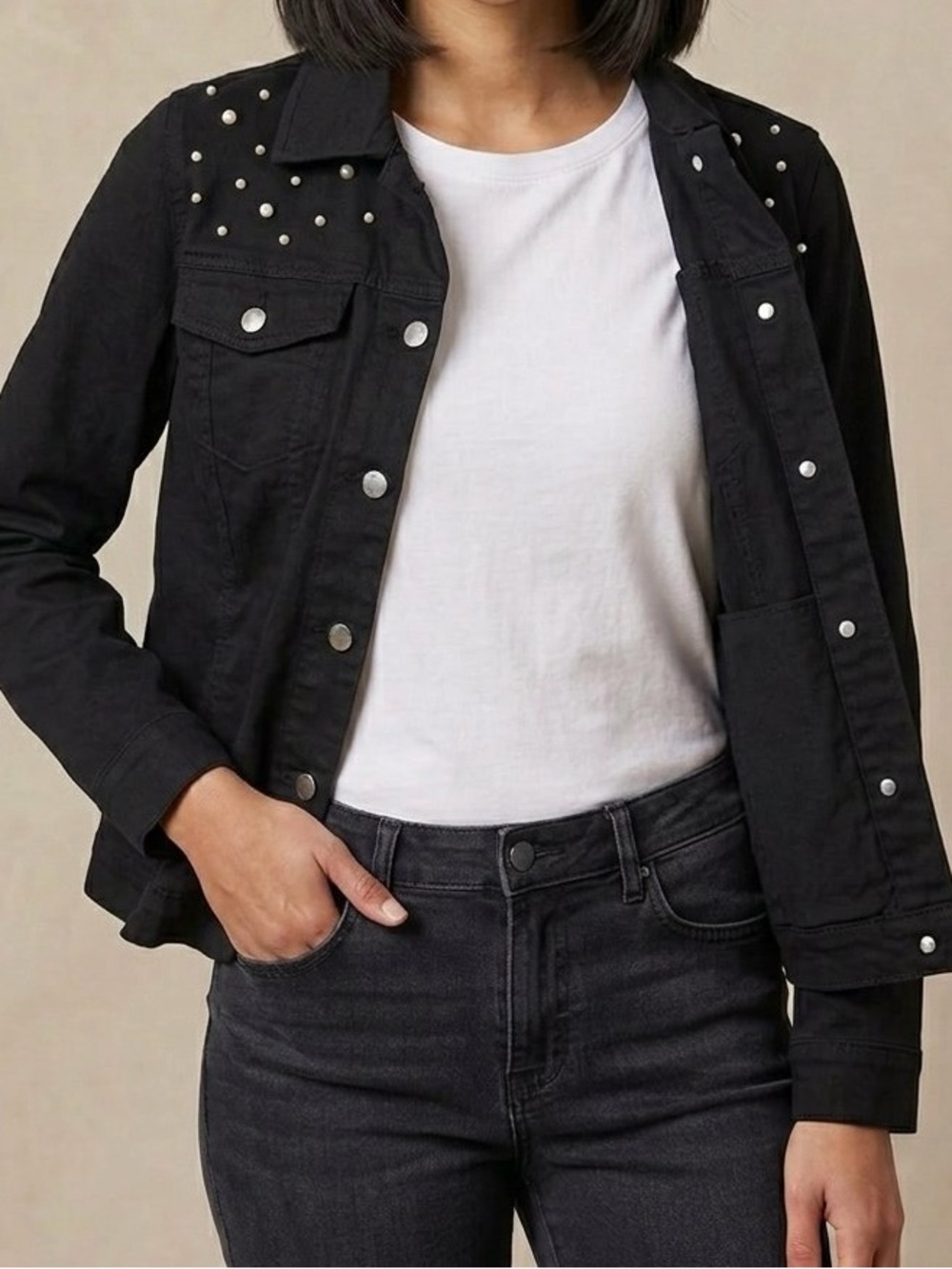 Women’s Turtle Bay Black Denim Jacket- Small NWOT